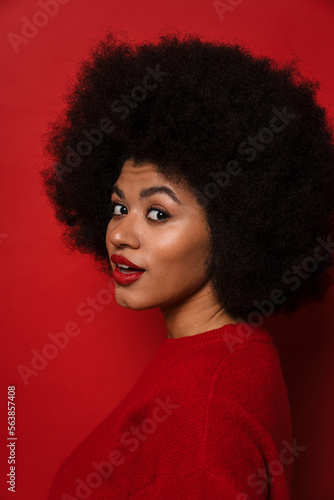 Young african american woman smiling and posing at camera