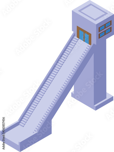 Track jumper icon isometric vector. Ski jump. Snow mountain