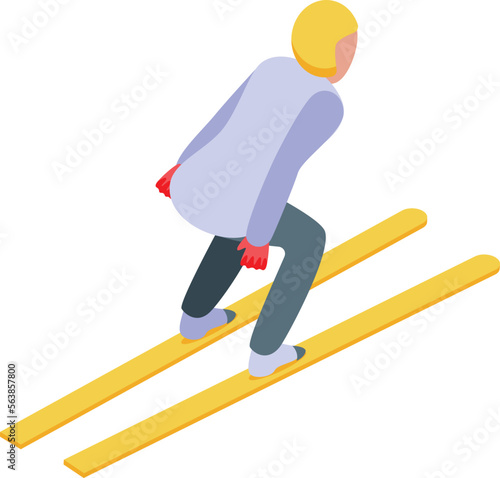 Speed jumper icon isometric vector. Ski jump. Winter sport