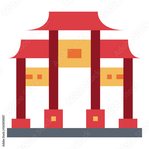 paifang flat icon style