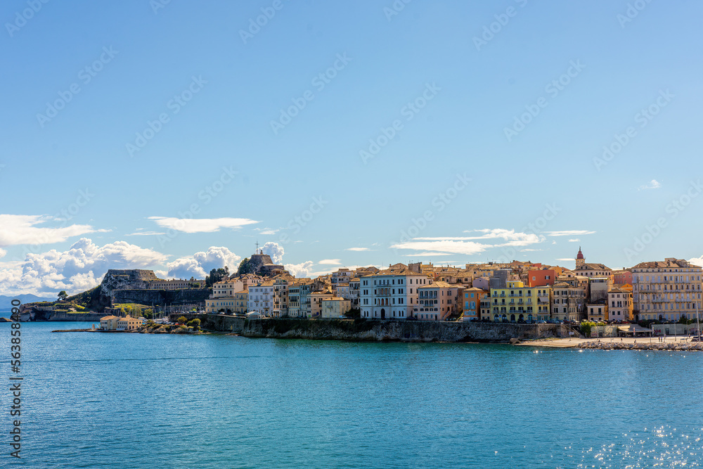 panorama of the capital of Corfu, Greece