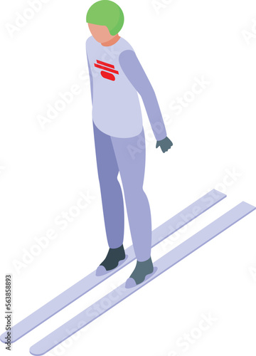 Snow ski jumping icon isometric vector. Winter sport. Active sport