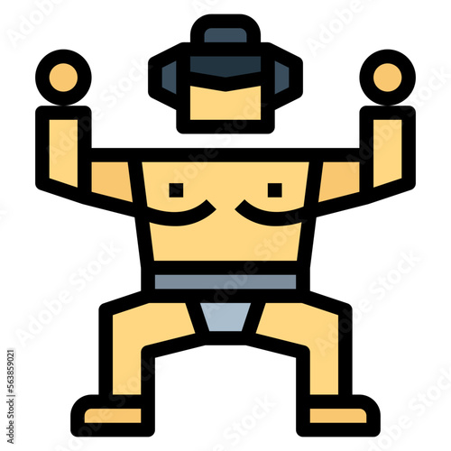sumo filled outline icon style