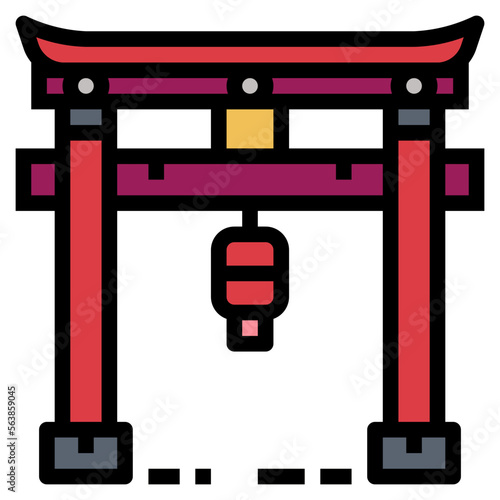 torii filled outline icon style