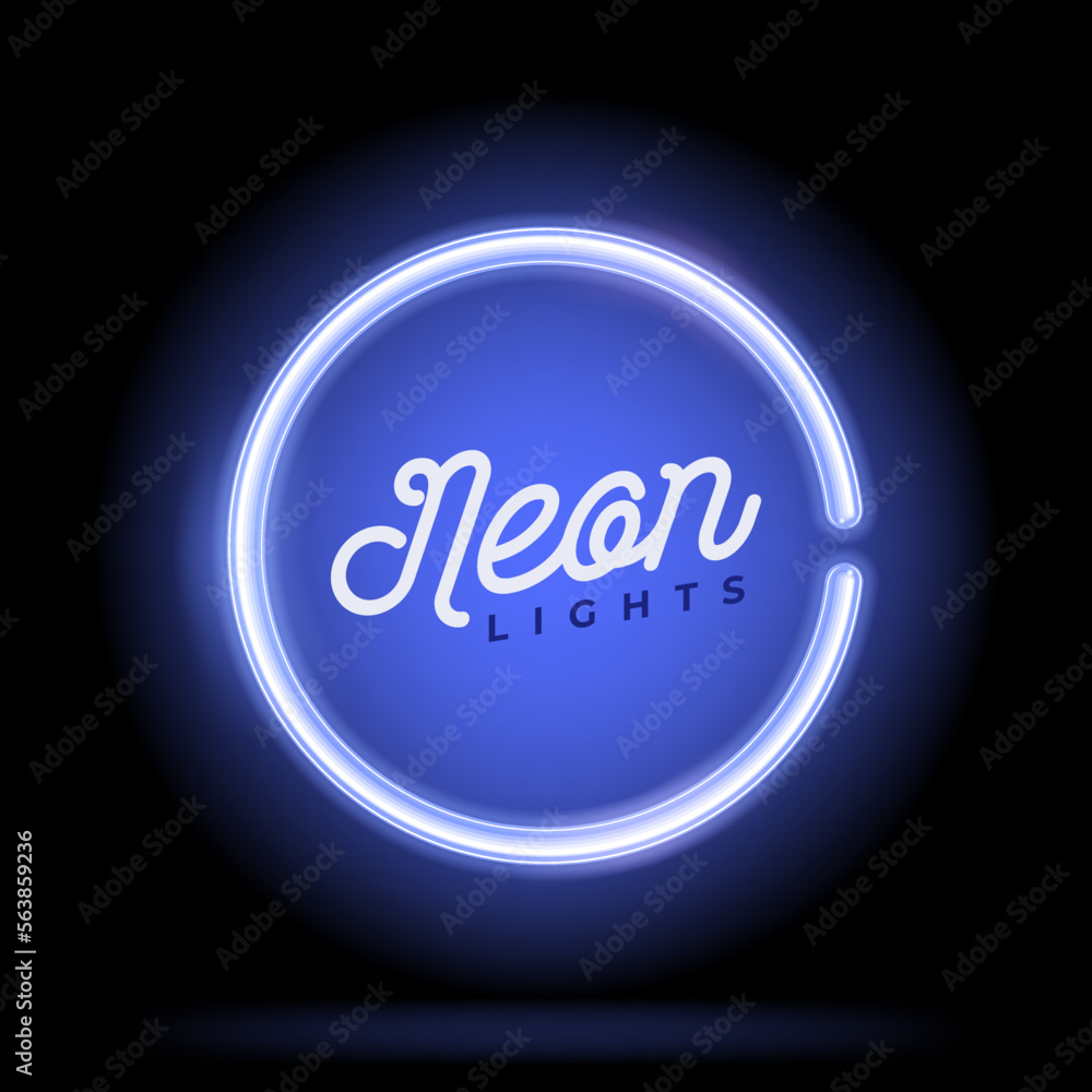 Neon blue circle background. Vector illustration. Neon blue circle background. Vector illustration.