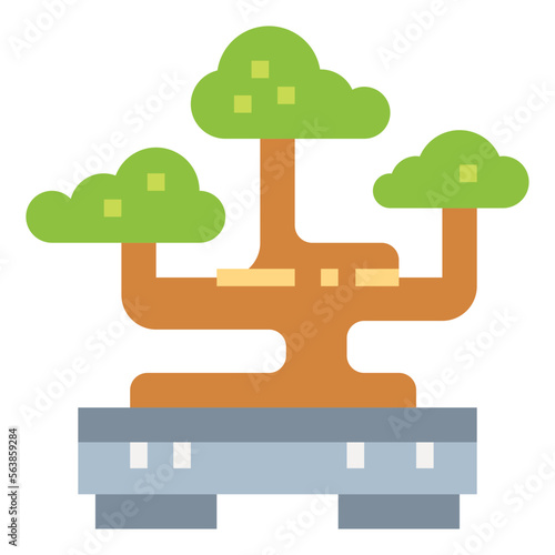 bonsai flat icon style