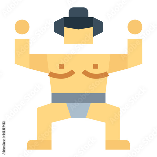 sumo flat icon style