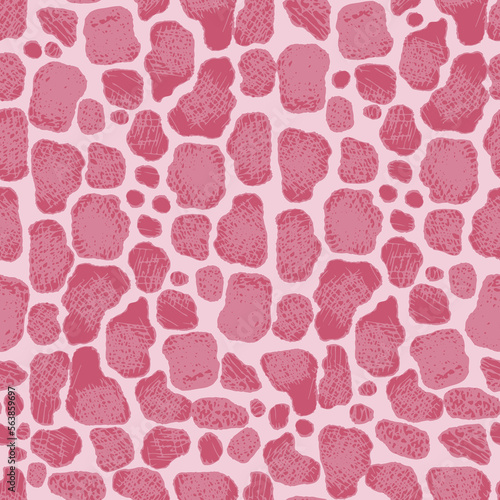 Seamless pattern with animal giraffe skin imitation. Design 2023 in trendy colors Viva Magenta.
