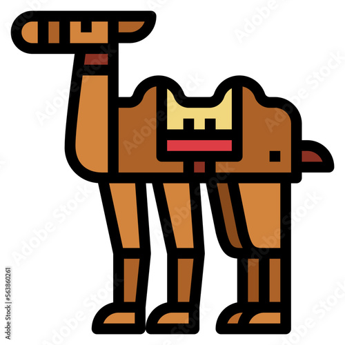 dromedary filled outline icon style