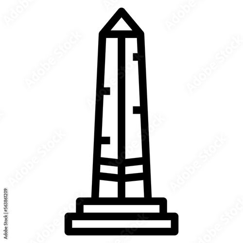 obelisk line icon style