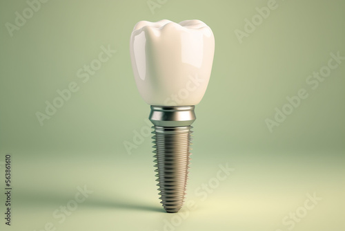 Dental Implant on light background