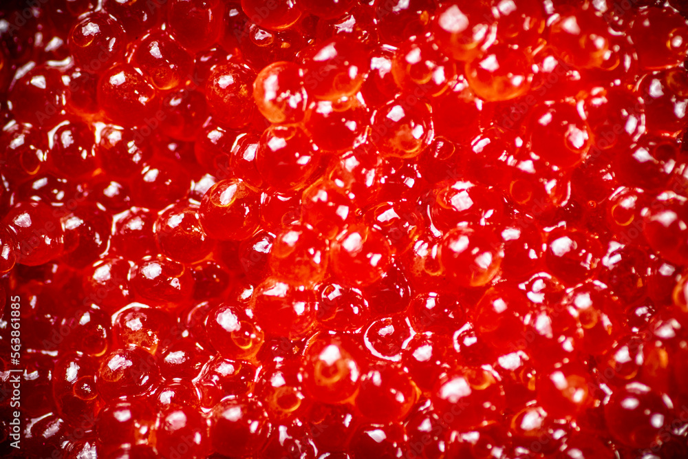 Grains of delicious red caviar. Macro background. Grains of delicious red caviar. Macro background.