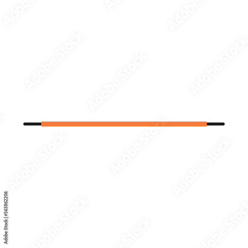 Long thin straight shoelace. Vector illustration on white background.