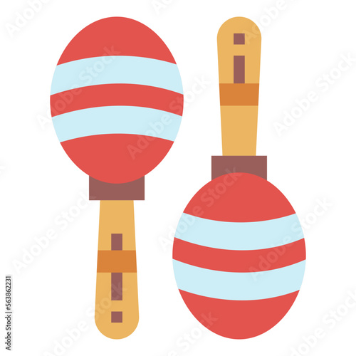 maracas flat icon style