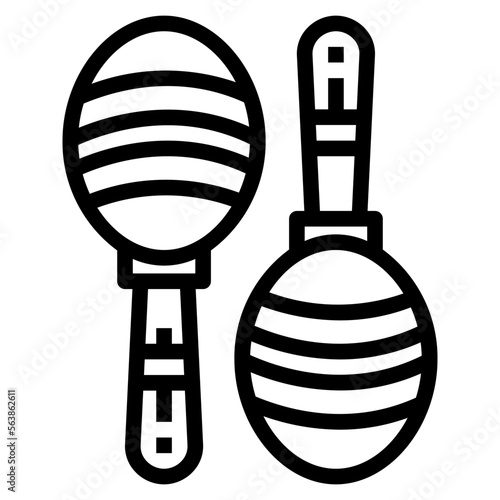 maracas line icon style