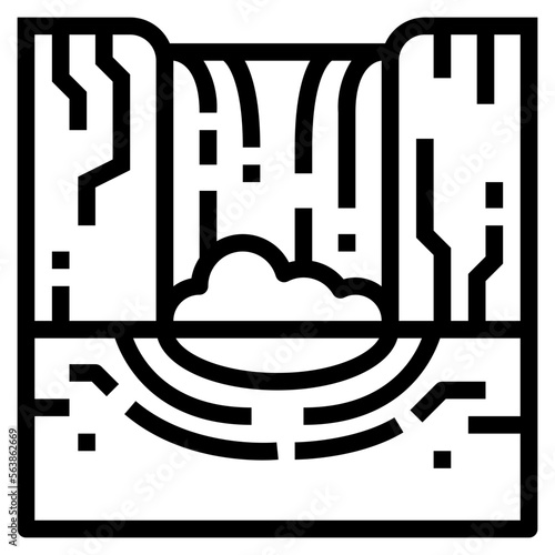 waterpark line icon style