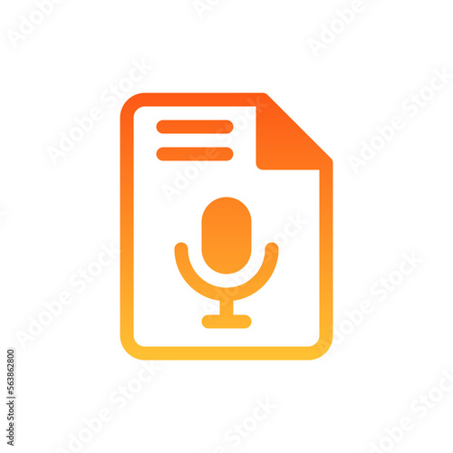 transcription flat gradient icon
