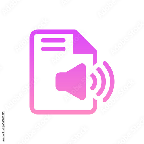 transcription flat gradient icon
