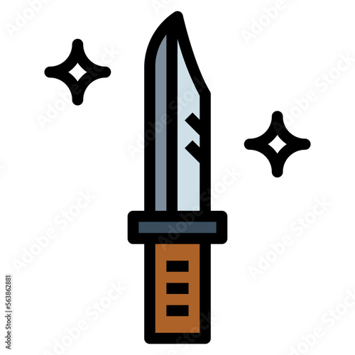 knife filled outline icon style