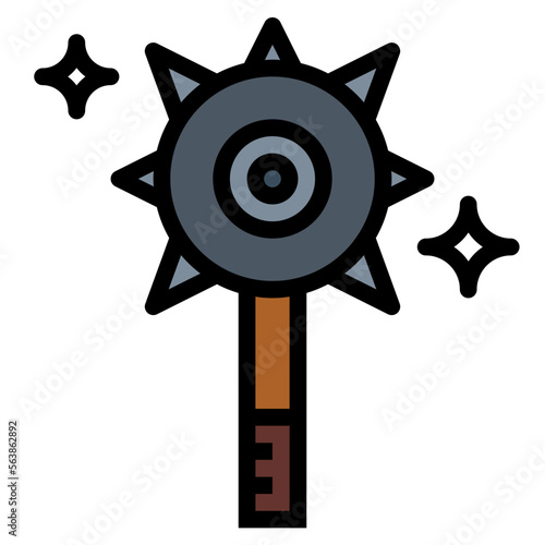 Mace filled outline icon style