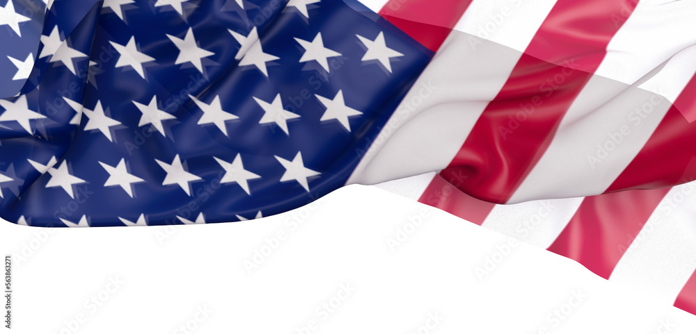 American flag 3d render cutout American flag 3d render cutout