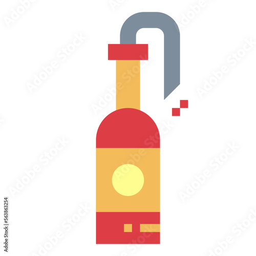 Molotov cocktail flat icon style