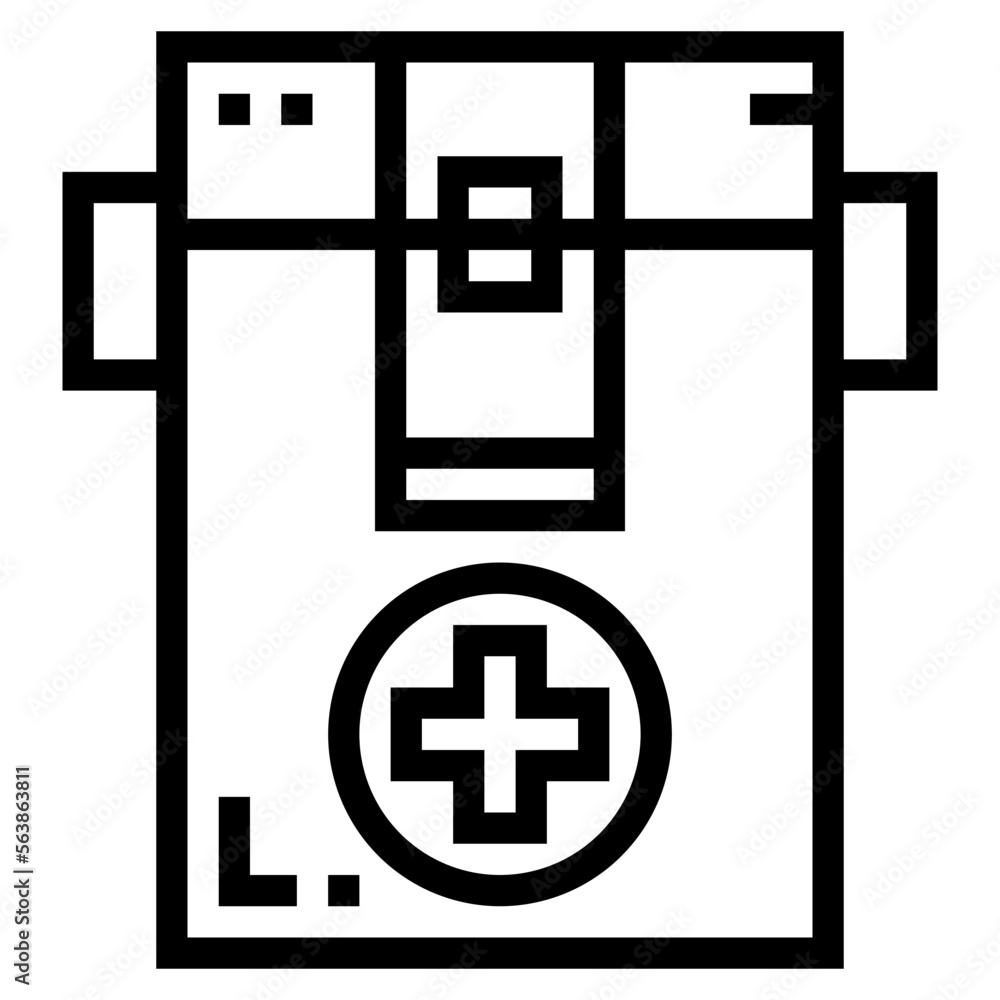 Obraz premium first aid kit line icon style
