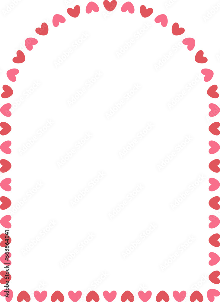 Valentine Frame Border Heart Arch Curve Shape