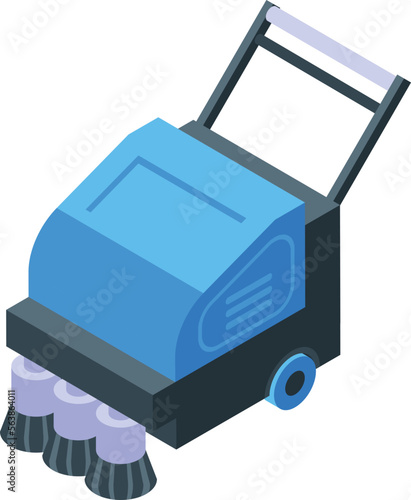 Home sweeper icon isometric vector. Machine cleaning. Dust vehicle