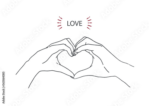手で作ったハート ハートのハンドサイン LOVE