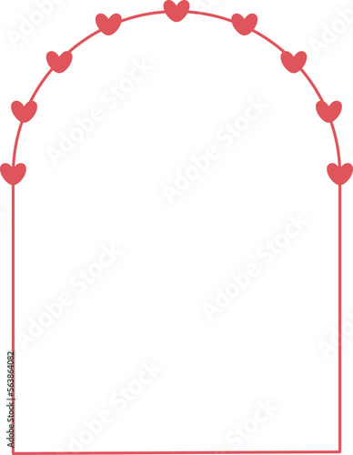 Valentine Frame Border Heart Arch Curve Shape