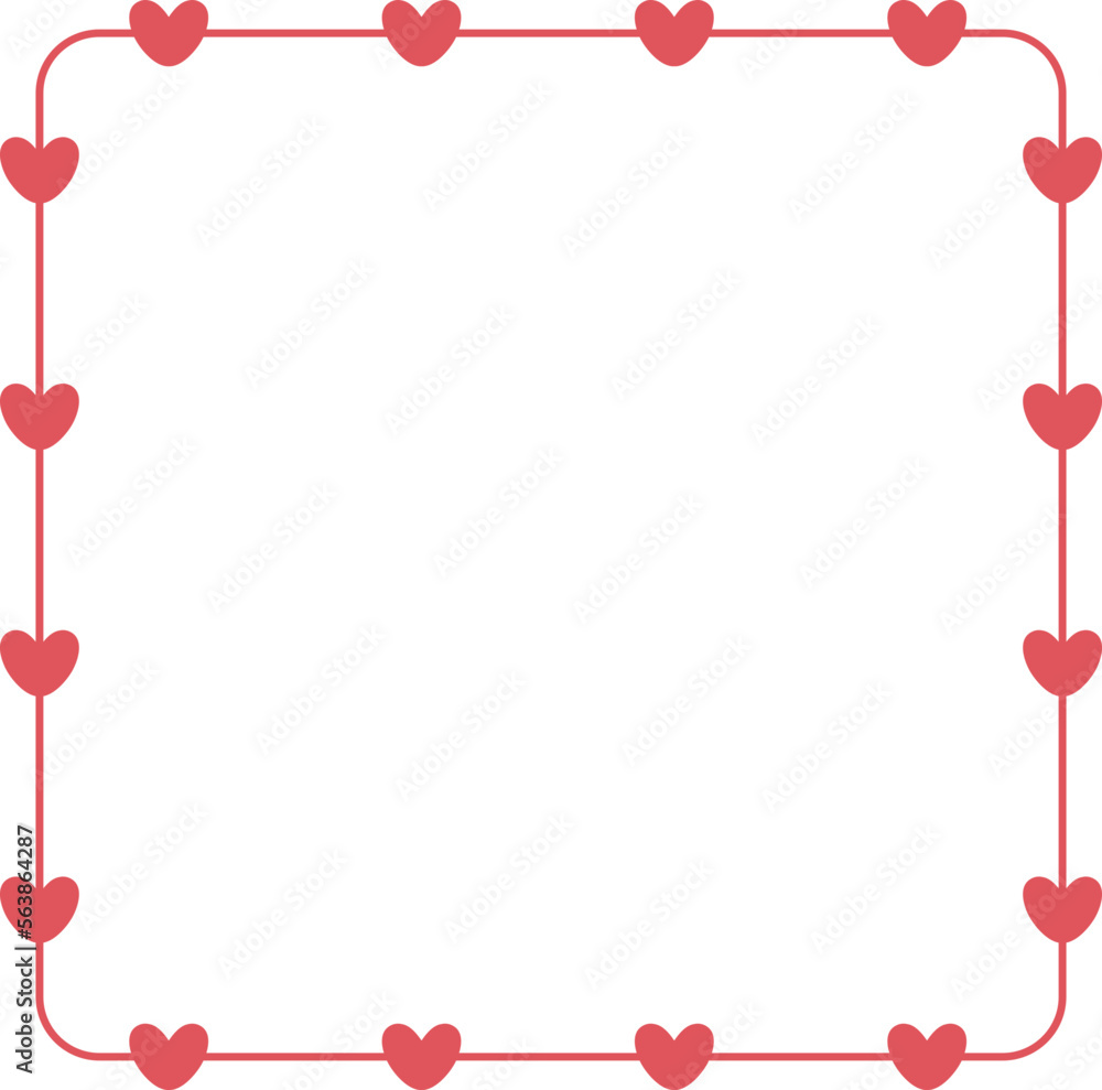 Valentine Frame Border Heart Square Shape