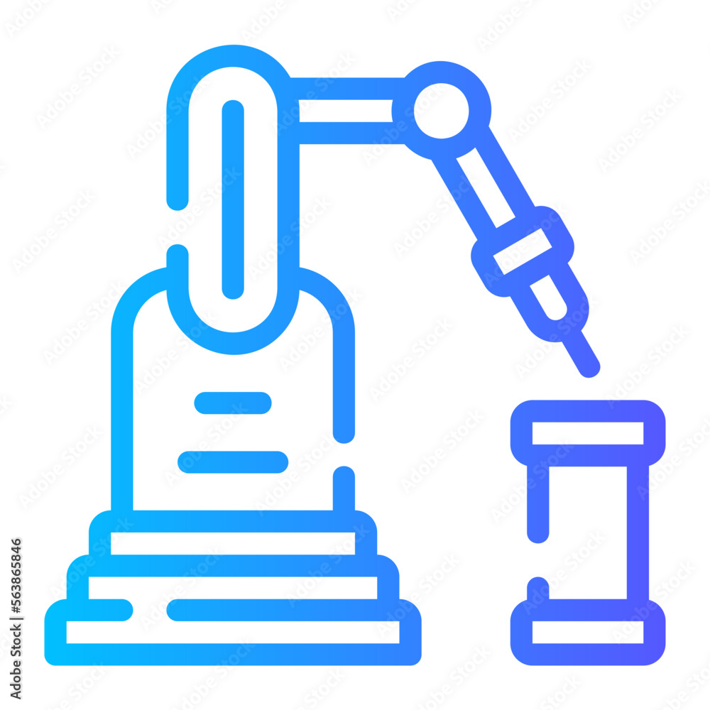 industrial robot gradient icon industrial robot gradient icon