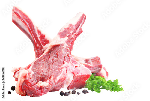 Raw lamb ribs isolated  photo