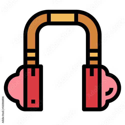 Earmuffs filled outline icon style