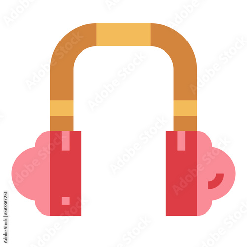 Earmuffs flat icon style