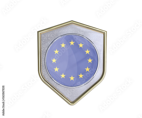 Realistic lapel pin with European Union Flag