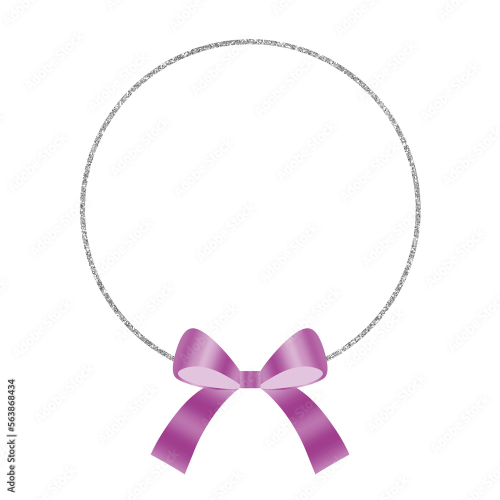 purple ribbon bow with silver circle purple ribbon bow with silver circle