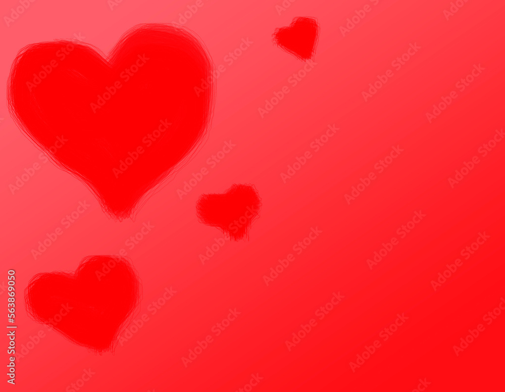Digital background illustration red heart