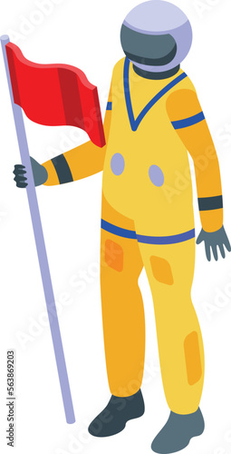 Mars astronaut icon isometric vector. Space base. Universe future