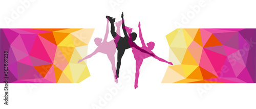 Figure skating sport graphic for use as a template for flyer or for use in web design.