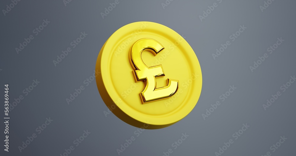 3d rendering of a pound sterling gold coin 3d rendering of a pound sterling gold coin