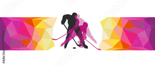 Ice hockey sport graphic for use as a template for flyer or for use in web design.