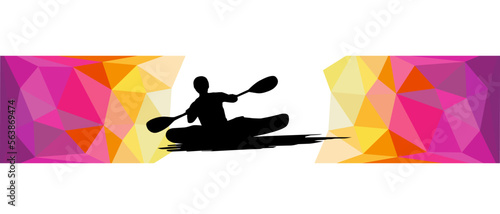 Canoe sport graphic for use as a template for flyer or for use in web design.