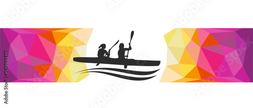 Canoe sport graphic for use as a template for flyer or for use in web design.
