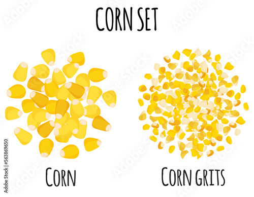 Corn set with grain and grits.