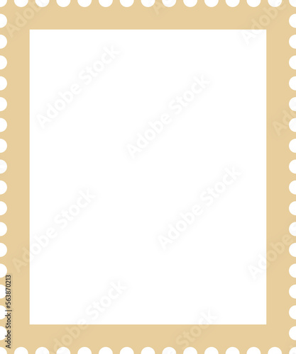 vintage beige blank vertical postage stamp frame border, isolated on transparent background, cut out, png illustration, clip art.