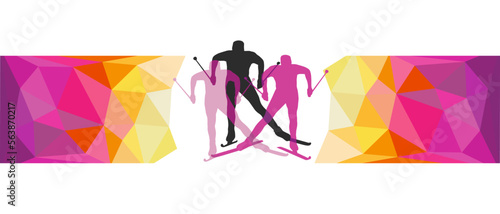 Ski sport graphic for use as a template for flyer or for use in web design.