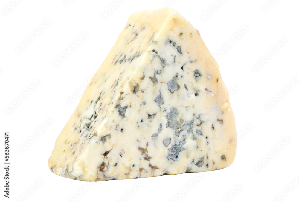 Blue cheese on white background isolated