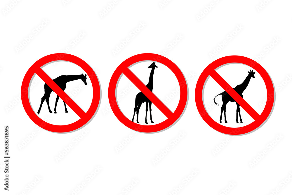 Warning sign no giraffe vector design Warning sign no giraffe vector design